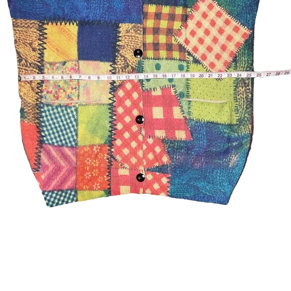 NWT YESNO Cottagecore Patchwork Cardigan Cotton Wool Kantha Button 3XL Colorful - Picture 6 of 7